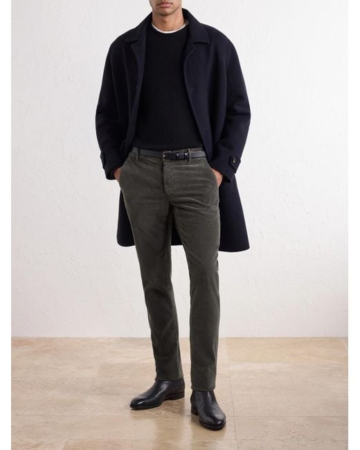 Slowear Gray Straight-Leg Cotton-Blend Corduroy Trousers for men
