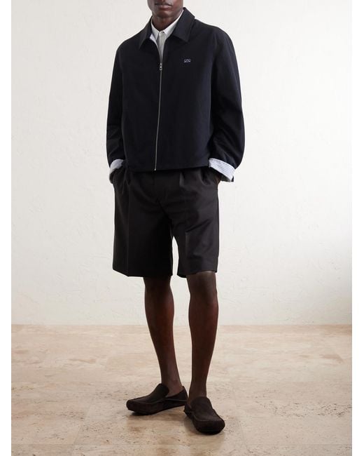 Loewe Blue Logo-embroidered Cotton-blend Jacket for men