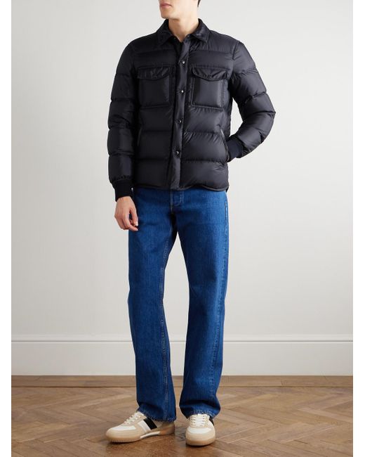 Tom Ford Blue Quilted Shell Down Jacket for men