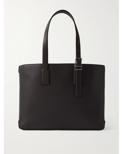 Dunhill Black 1893 Harness Full-grain Leather Tote Bag for men