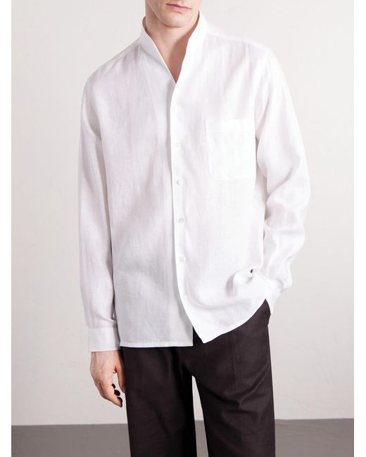 Zegna White Oasi Linen Shirt for men