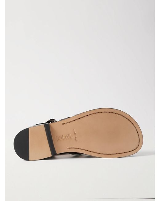 Loewe Black Campo Leather Sandals for men