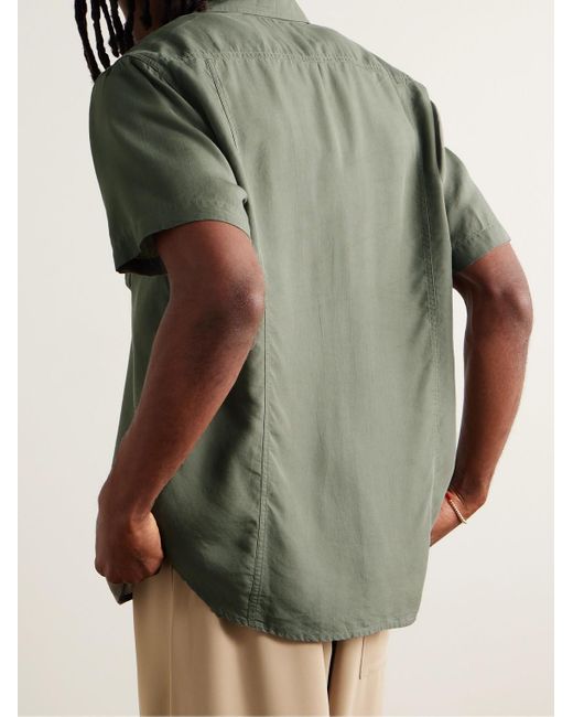 Corridor NYC Green Camp-collar Lyocell Shirt for men