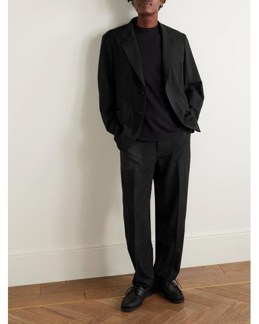 Kaptain Sunshine Black Unstructured Wool-Twill Suit Jacket for men