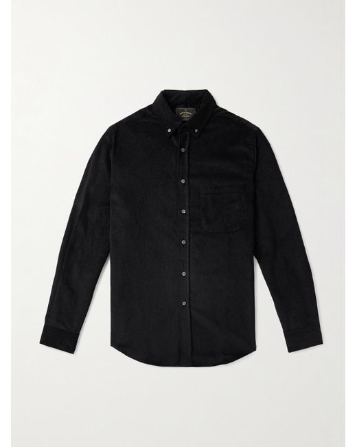 Portuguese Flannel Blue Lobo 2.0 Button-Down Collar Cotton-Corduroy Shirt for men