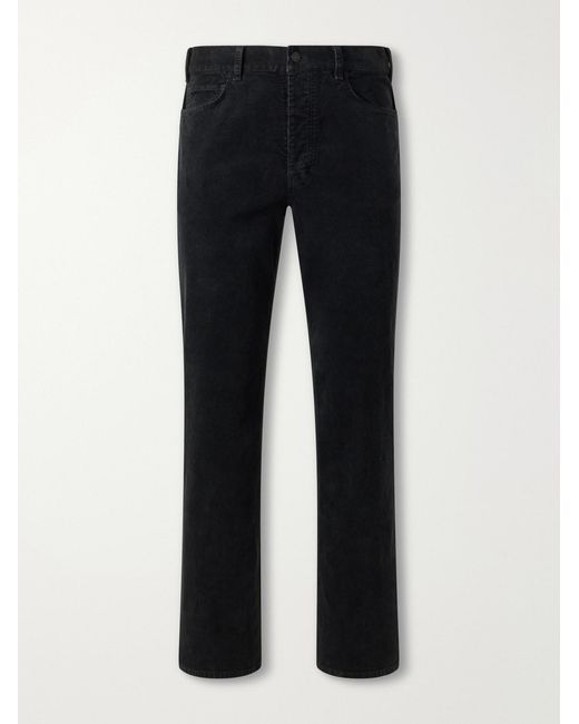 Nili Lotan Black Billie Straight-Leg Cotton-Blend Corduroy Trousers for men