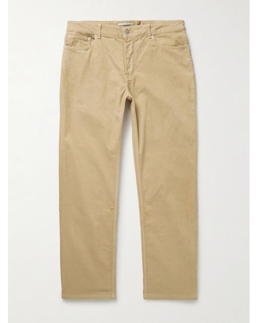 Officine Generale James schmal und gerade geschnittene Cordhose aus einer Baumwollmischung in Natural für Herren