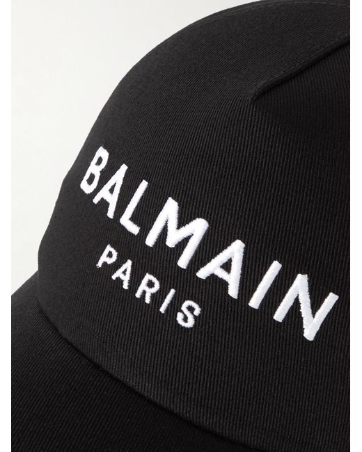 Balmain Black Logo-embroidered Cotton-twill Baseball Cap for men