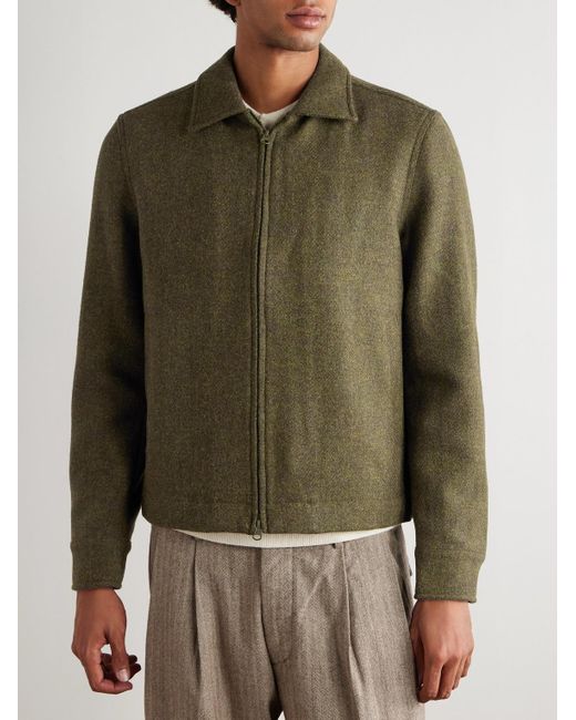 Sid Mashburn Green Scrambler Harris Wool-tweed Jacket for men