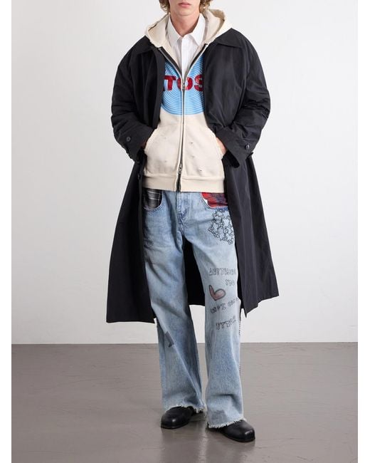 Satoshi Nakamoto Blue Nessa Wide-Leg Printed Embellished Jeans for men
