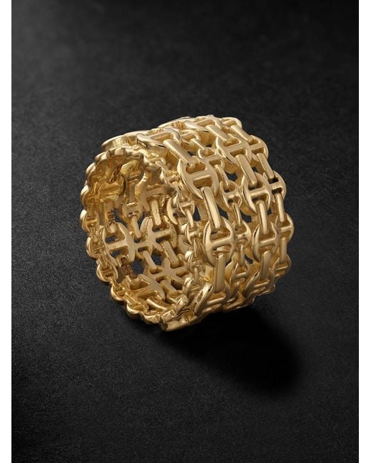 Hoorsenbuhs Black Damash 18-karat Gold Ring for men