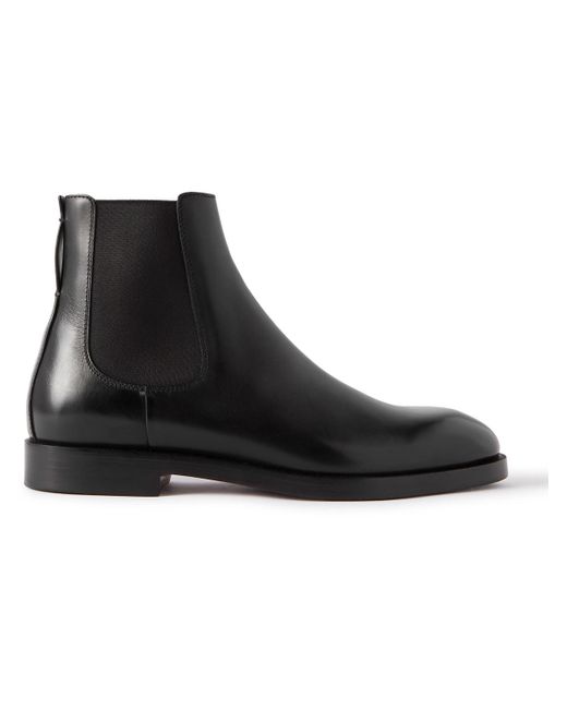 Zegna Black Torino Leather Chelsea Boots for men
