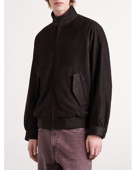 Ssstein Black Nubuck Bomber Jacket for men