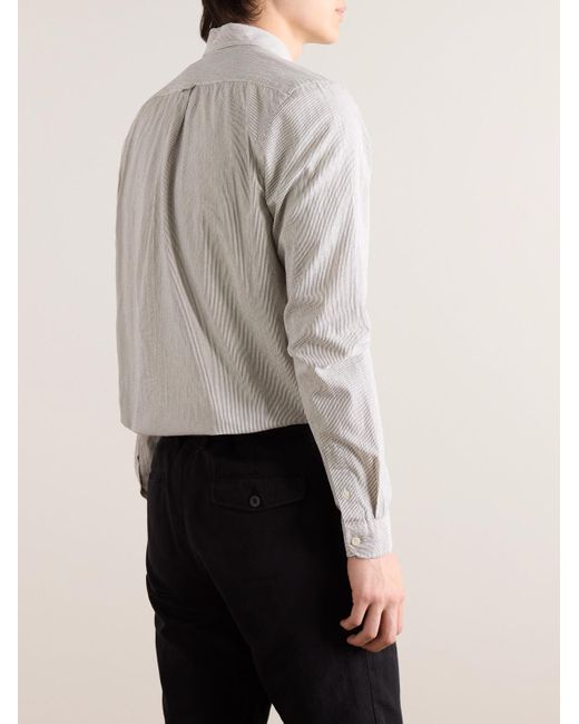 Richard James Gray Button-down Collar Striped Cotton for men