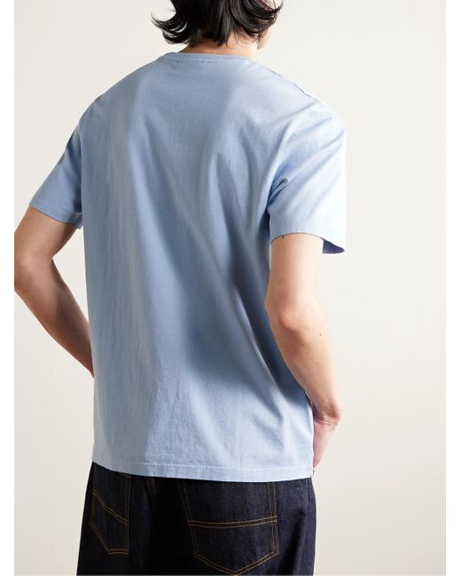 Maison Kitsuné Blue Chillax Fox Logo-appliquéd Cotton-jersey T-shirt for men