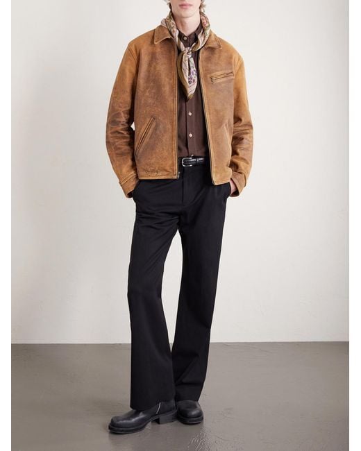 Polo Ralph Lauren Brown Leather Jacket for men