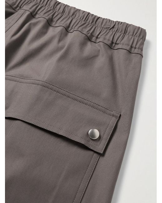 Rick Owens Gray Bea Wide-leg Organic Cotton-blend Poplin Drawstring Trousers for men