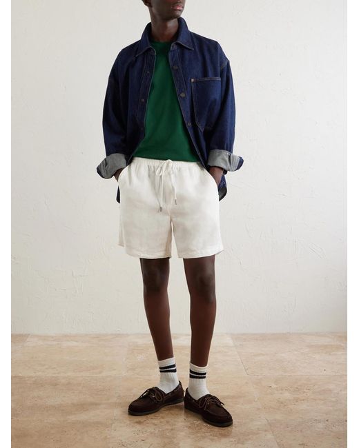 Polo Ralph Lauren White Straight-Leg Linen Shorts for men