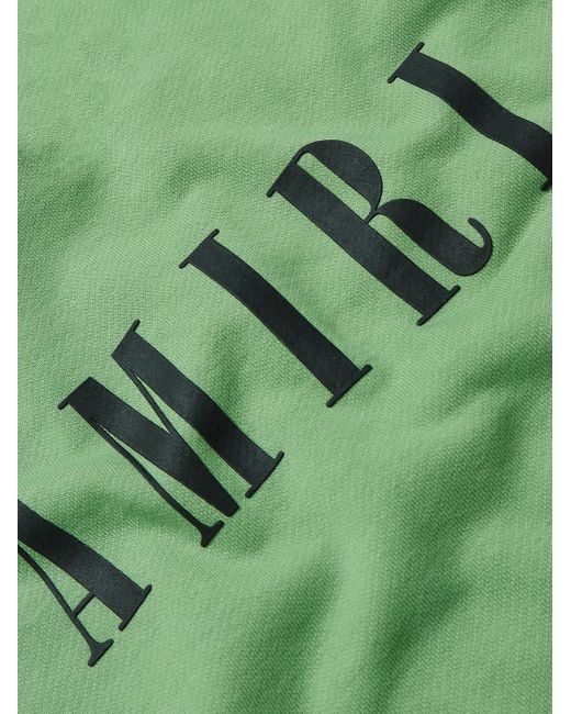 Amiri Green Logo-print Cotton-jersey Sweatshirt for men
