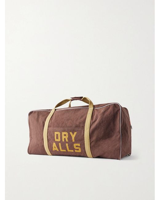 Human Made Boston Logo-print Cotton-canvas Weekend Bag in Brown