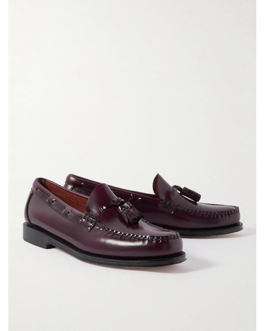 G.H.BASS Weejuns Heritage Larkin Loafers mit Troddeln aus Glanzleder in Purple für Herren