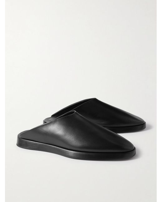 Fear Of God Black Leather Mules for men