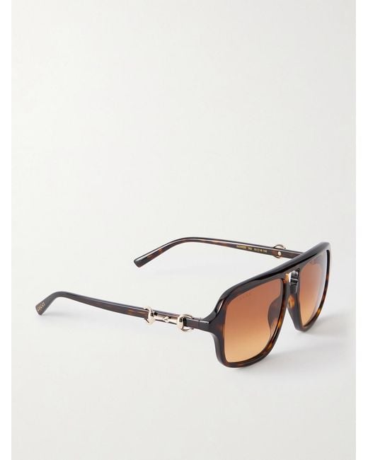 Gucci Multicolor Aviator-Style Horsebit-Embellished Acetate Glasses for men