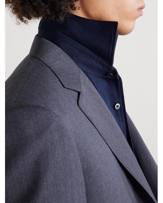 Canali Blue Cotton And Lyocell-Blend Shirt for men