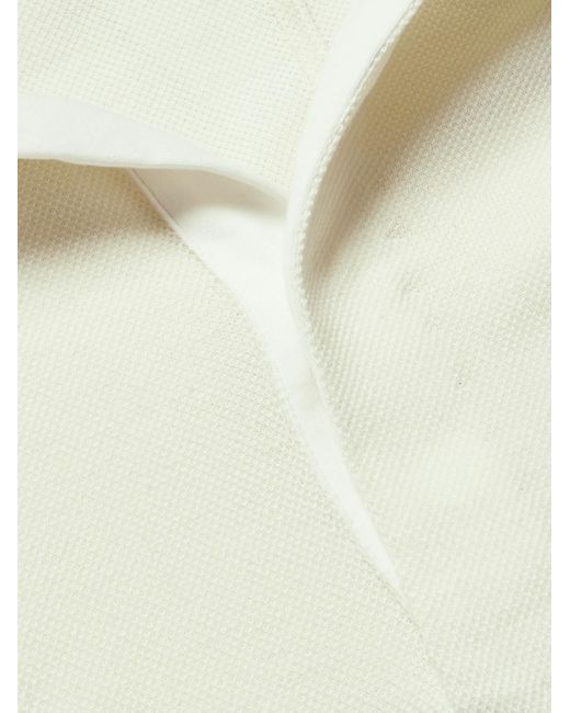 SSAM White Cotton And Silk-Blend Piqué Rugby Shirt for men