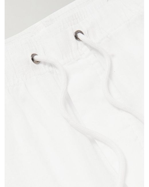 James Perse White Garment-Dyed Straight-Leg Linen Trousers for men