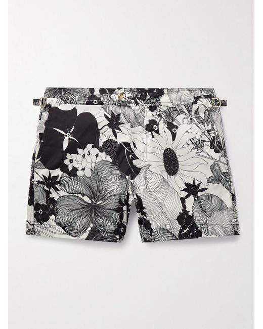 Tom Ford Metallic Slim-fit Short-length Floral-print Swim Shorts for men