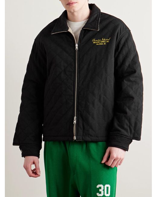 Bode Black Bloomstein Reversible Printed Quilted Cotton-Twill Jacket for men