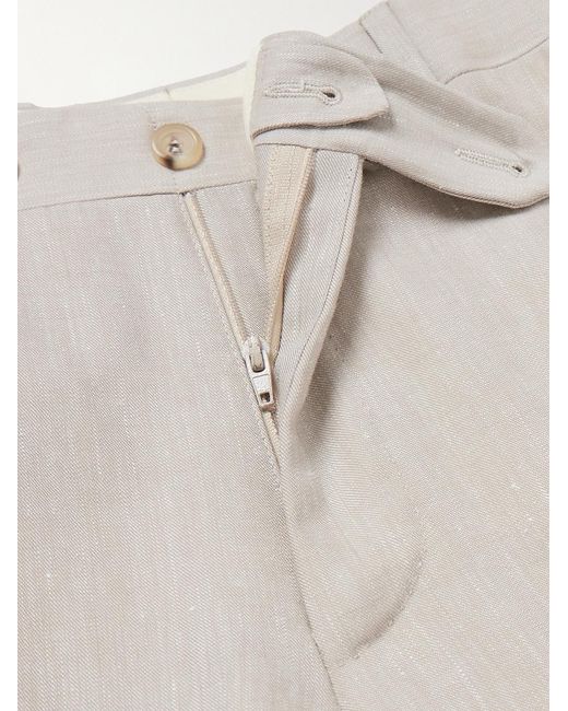 Canali Natural Kei Slim-Fit Linen And Wool-Blend Suit Trousers for men