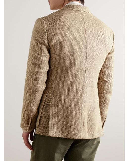 Blazer slim-fit in tweed di lino di Polo Ralph Lauren in Natural da Uomo