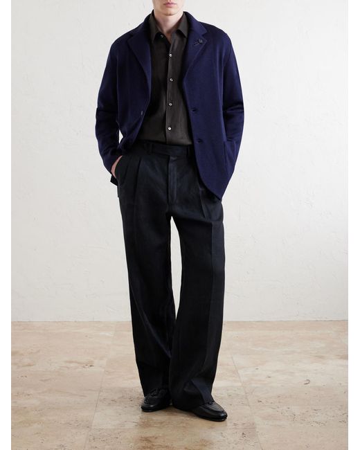 Lardini Blue Knitted Virgin Wool Blazer for men