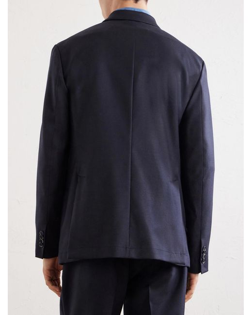 Barena Blue Doria Double-Breasted Wool-Blend Blazer for men