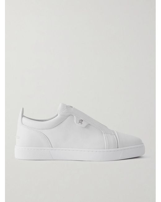 Christian Louboutin St Louis Slip-ons aus Leder in White für Herren