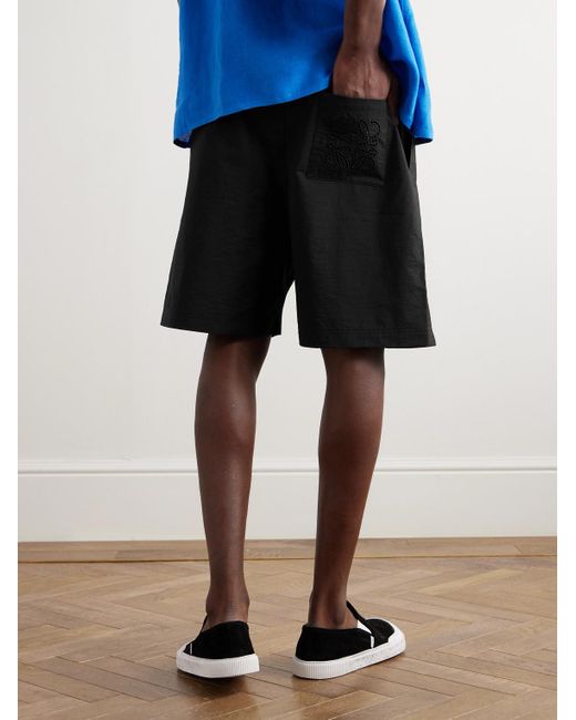 Paula's Ibiza Shorts a gamba larga in popeline di misto cotone di Loewe in Black da Uomo