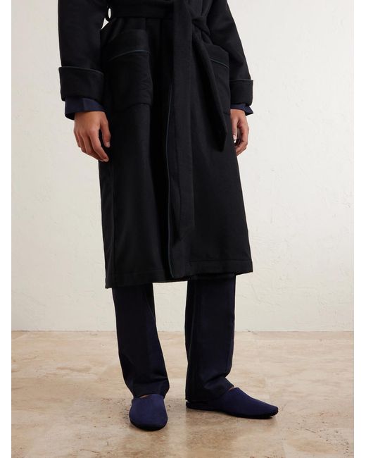 Charvet Blue Suede Slippers for men