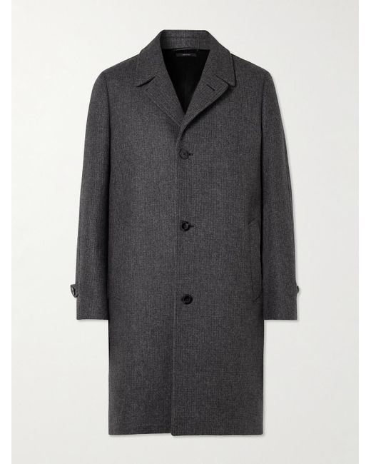 Tom Ford Gray Checked Virgin Wool And Cashmere-blend Coat for men