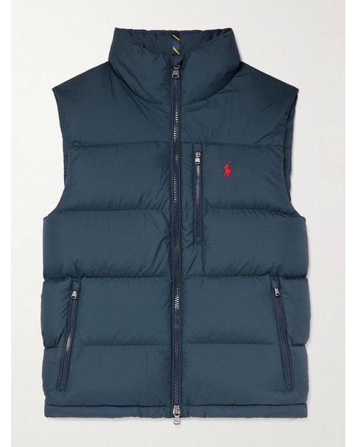 Polo Ralph Lauren Blue Gorham Logo-Embroidered Quilted Padded Shell Down Jacket for men