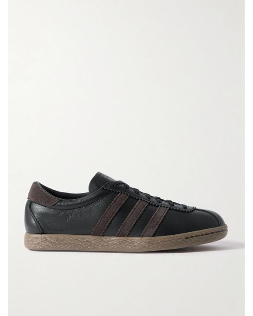 adidas Originals Tobacco Gruen Suede-Trimmed Leather Sneakers in Black for  Men