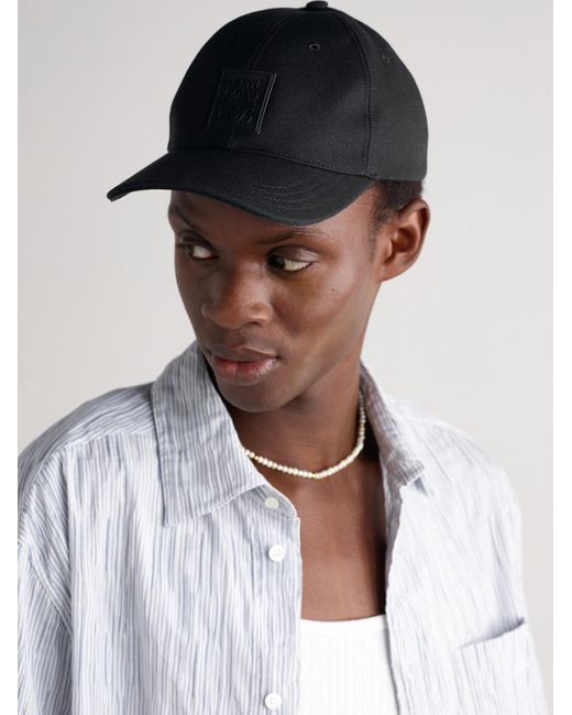 Loewe Black Logo-Appliquéd Cotton-Canvas Baseball Cap