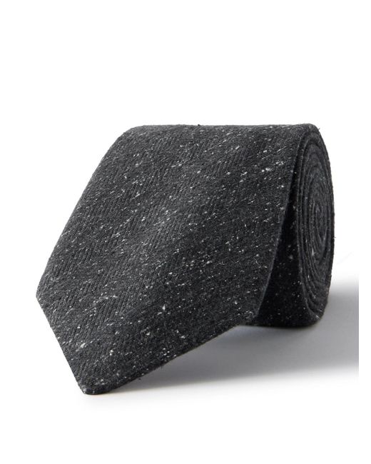 Canali Gray 8Cm Silk-Herringbone Tie for men