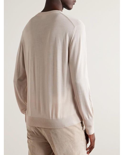 Eleventy Natural Slim-fit Wool Sweater for men