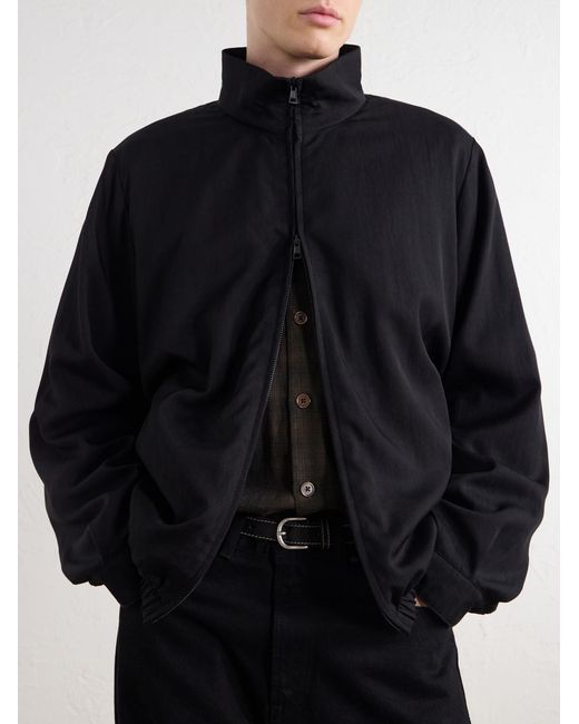 Our Legacy Black Casino Tencel Lyocell-Blend Twill Blouson Jacket for men
