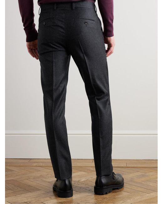 Mr P. Black Philip Slim-Fit Straight-Leg Wool-Flannel Suit Trousers for men