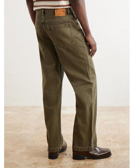 MANAAKI Green Pita Straight-Leg Garment-Dyed Jeans for men