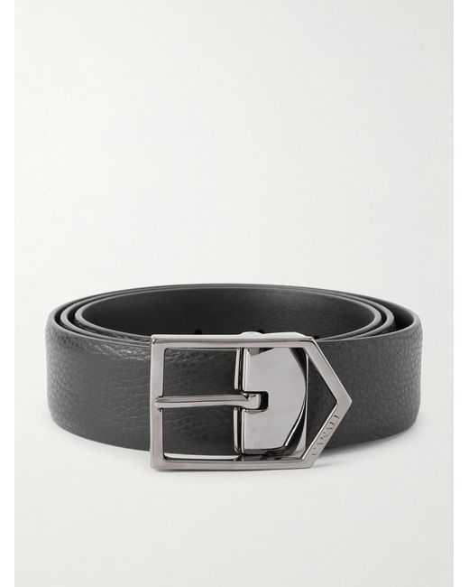 Canali Black 3.5Cm Leather Belt for men