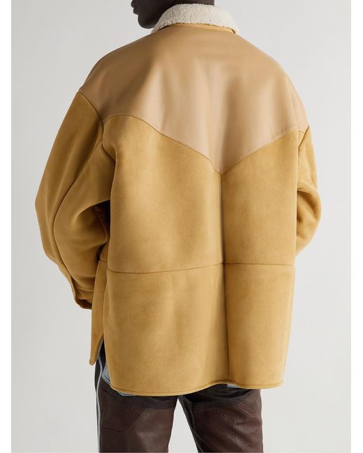 Acne Natural Lurt Shearling-Trimmed Suede Jacket for men